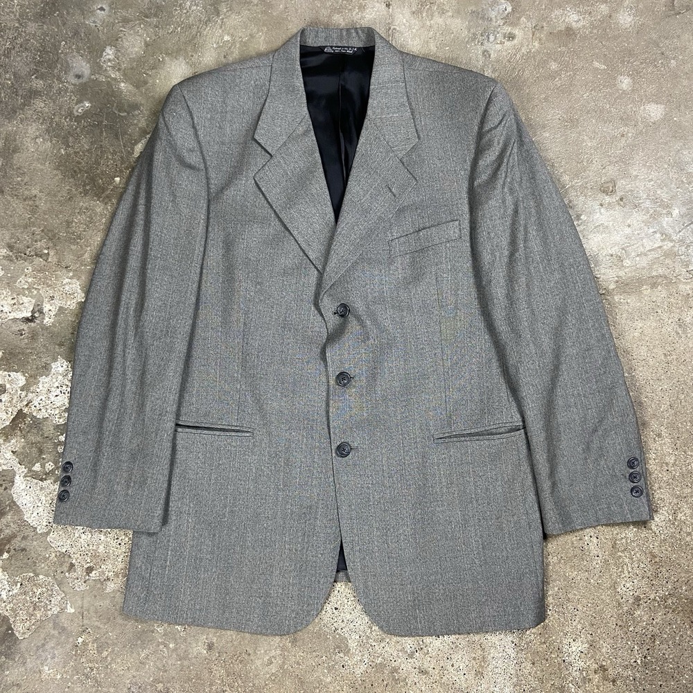 Vintage 80s Christian Dior Blazer Men's Size 42 Gray Wool Today's Man Sport Coat